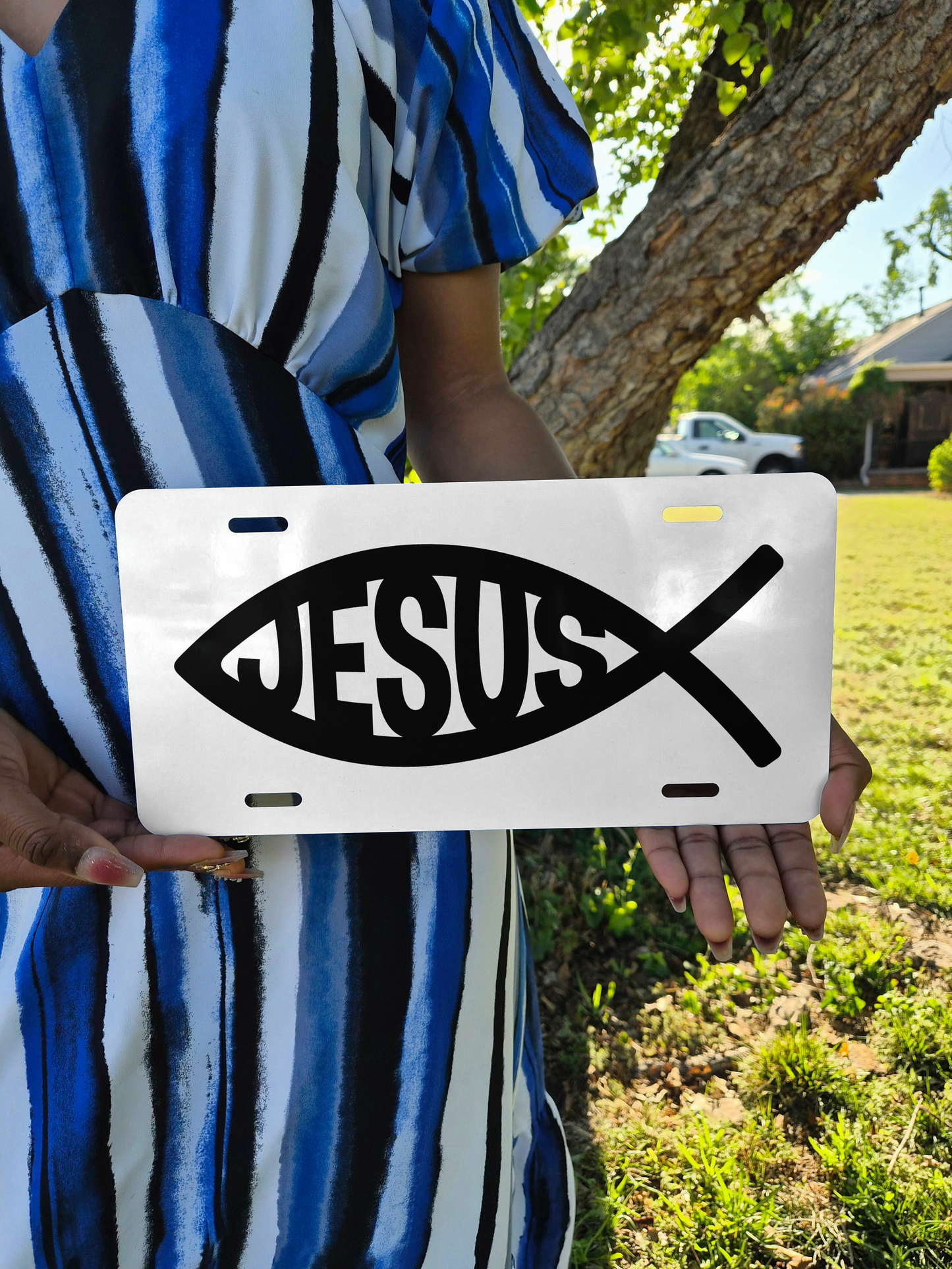 Jesus Ichthys Fish License Plate